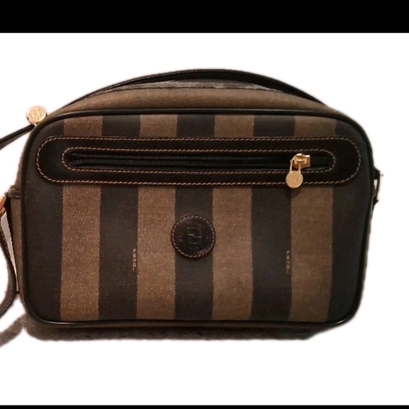 Fendi Black and Brown Leather Bag with Gold Accent - Picture 1 of 8